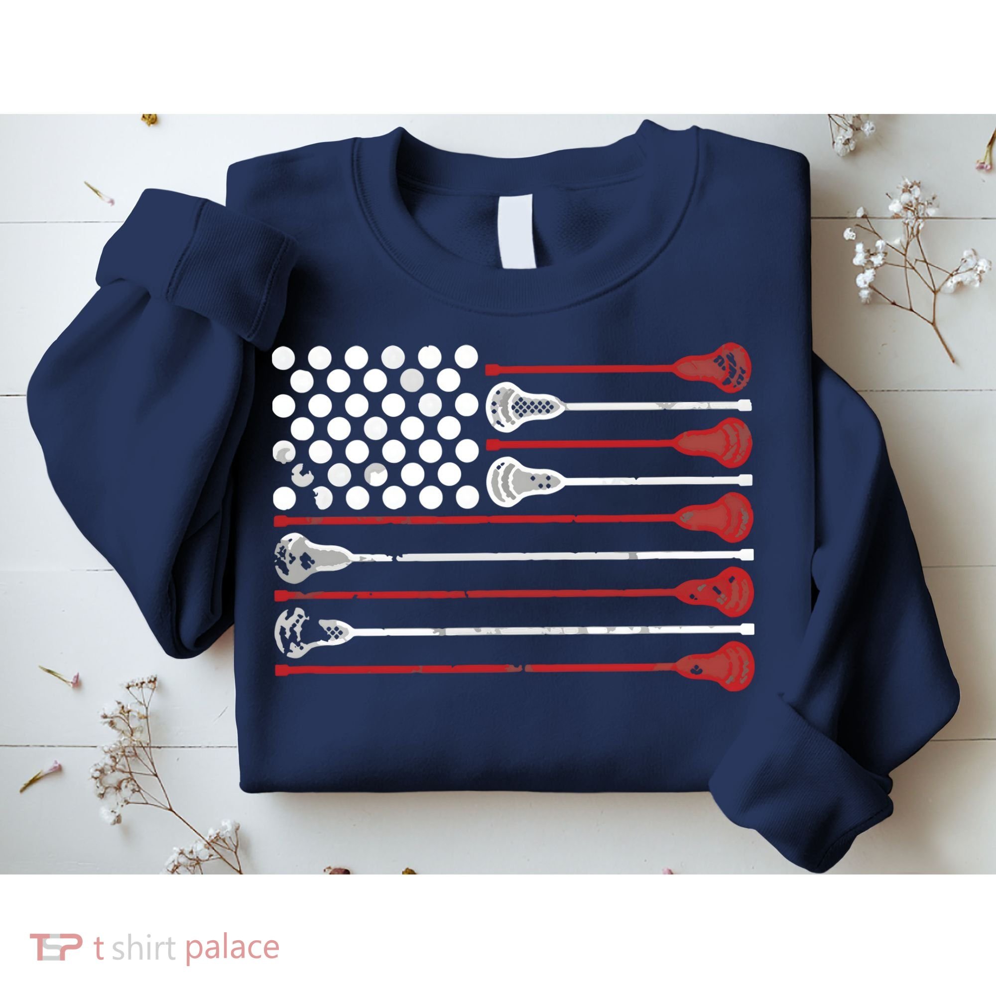 Lacrosse USA Flag Lax Sweatshirt
