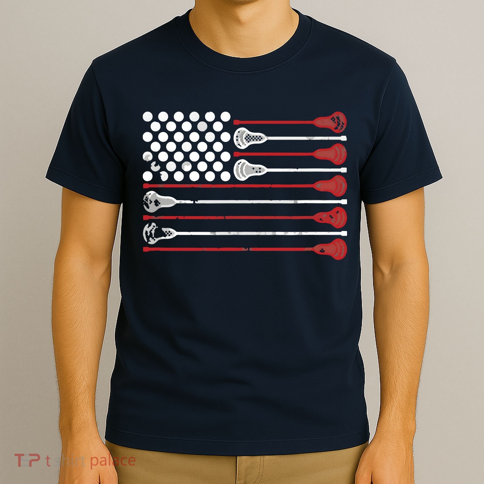 Lacrosse USA Flag Lax T-Shirt