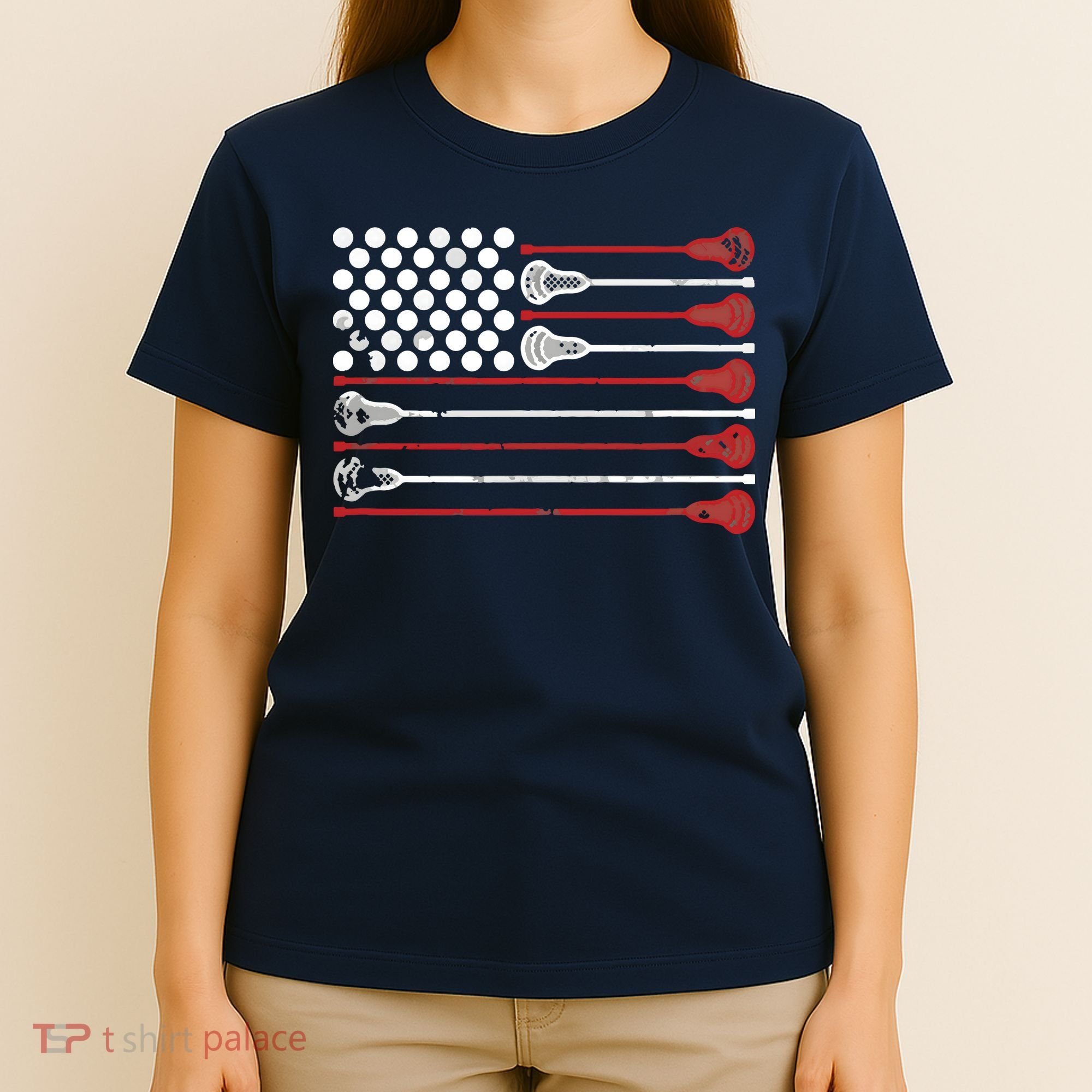 Lacrosse USA Flag Lax T-Shirt