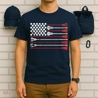 Lacrosse USA Flag Lax T-Shirt thumb 6
