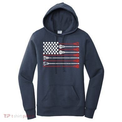 Lacrosse USA Flag Lax Women's Hoodie