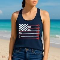 Lacrosse USA Flag Lax Women's Tank Top thumb 2