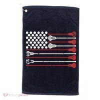 Lacrosse USA Flag Lax Golf Towel thumb 0
