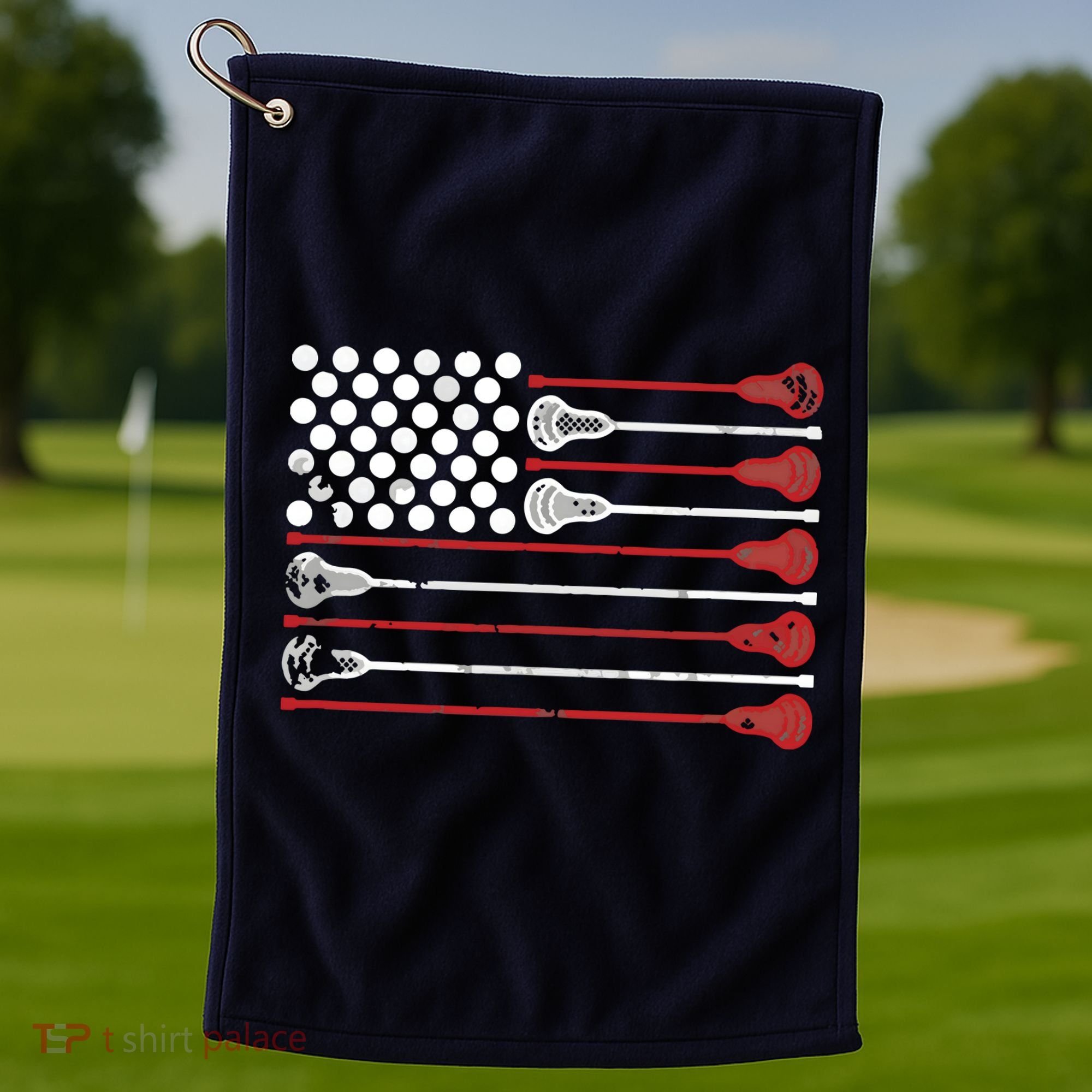 Lacrosse USA Flag Lax Golf Towel