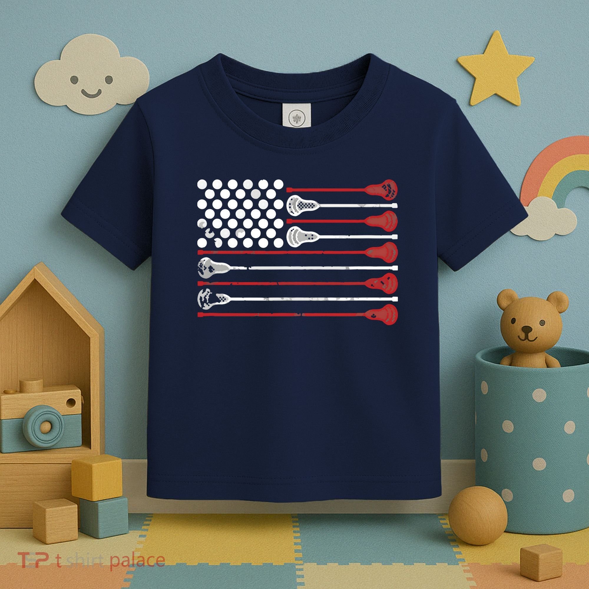 Lacrosse USA Flag Lax Toddler T-Shirt