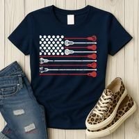 Lacrosse USA Flag Lax Women's T-Shirt thumb 3