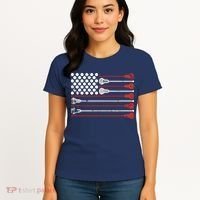 Lacrosse USA Flag Lax Women's T-Shirt thumb 4