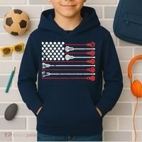Lacrosse USA Flag Lax Kids Hoodie thumb 2