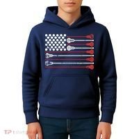 Lacrosse USA Flag Lax Kids Hoodie thumb 4