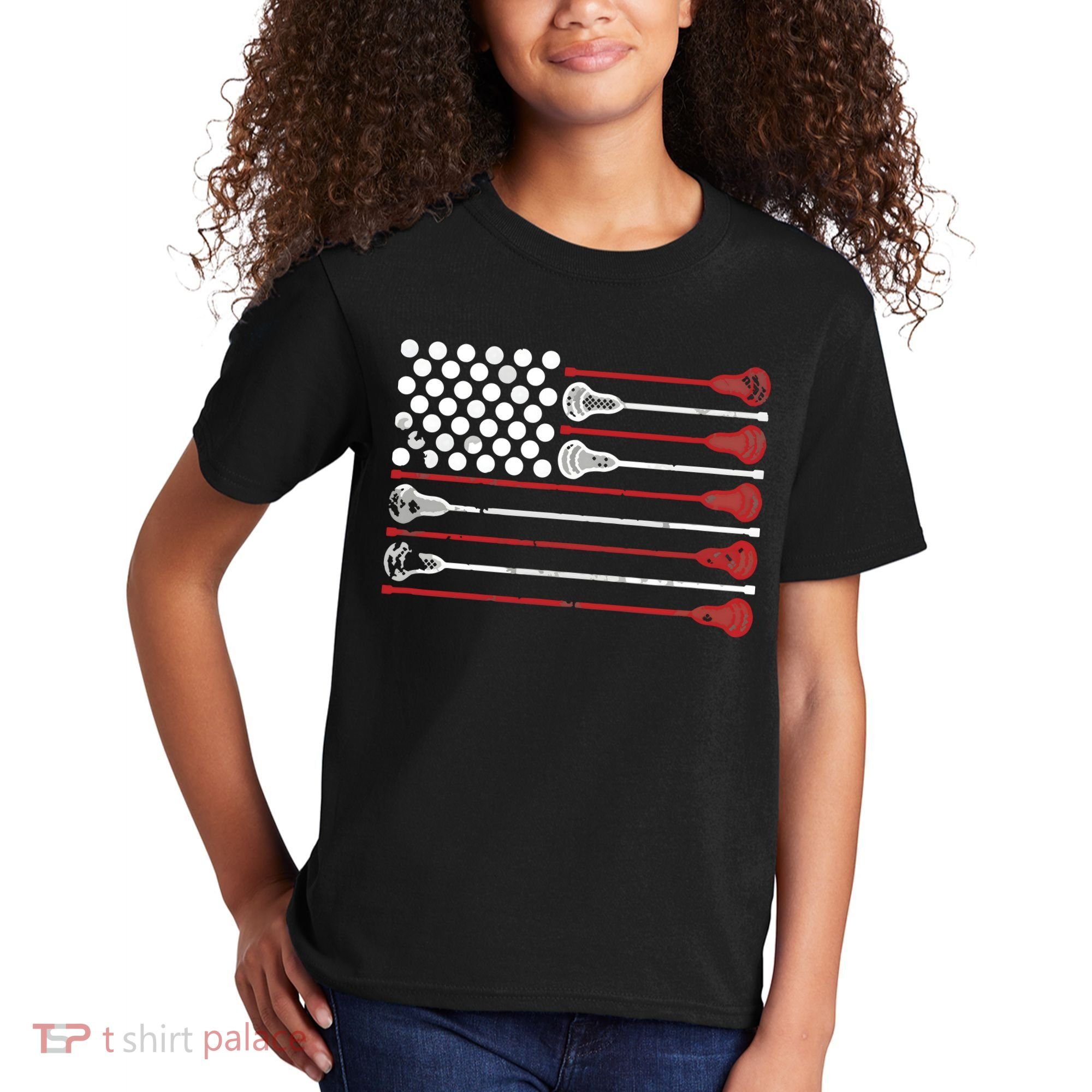 Lacrosse USA Flag Lax Kids T-Shirt