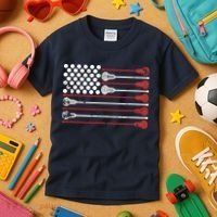 Lacrosse USA Flag Lax Kids T-Shirt thumb 3
