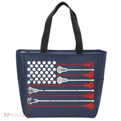 Lacrosse USA Flag Lax Tote Bag