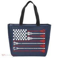Lacrosse USA Flag Lax Tote Bag thumb 0