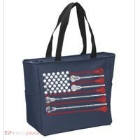 Lacrosse USA Flag Lax Tote Bag thumb 2