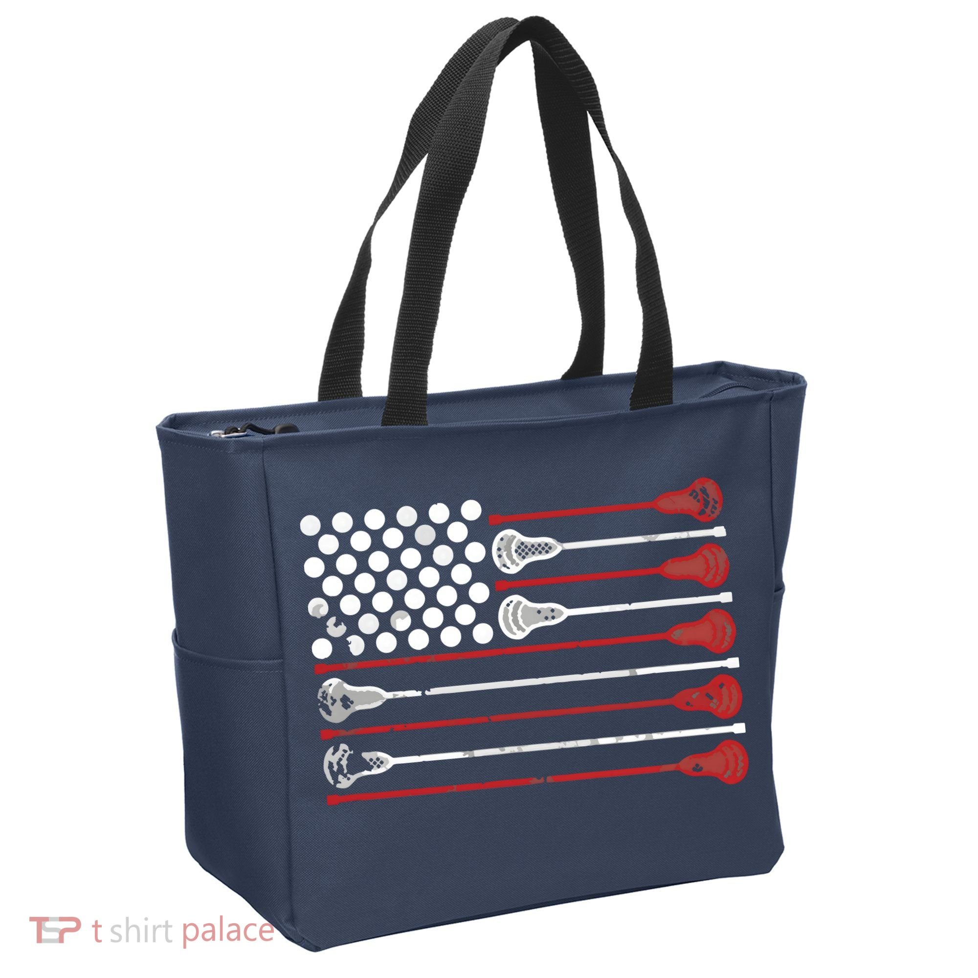 Lacrosse USA Flag Lax Tote Bag