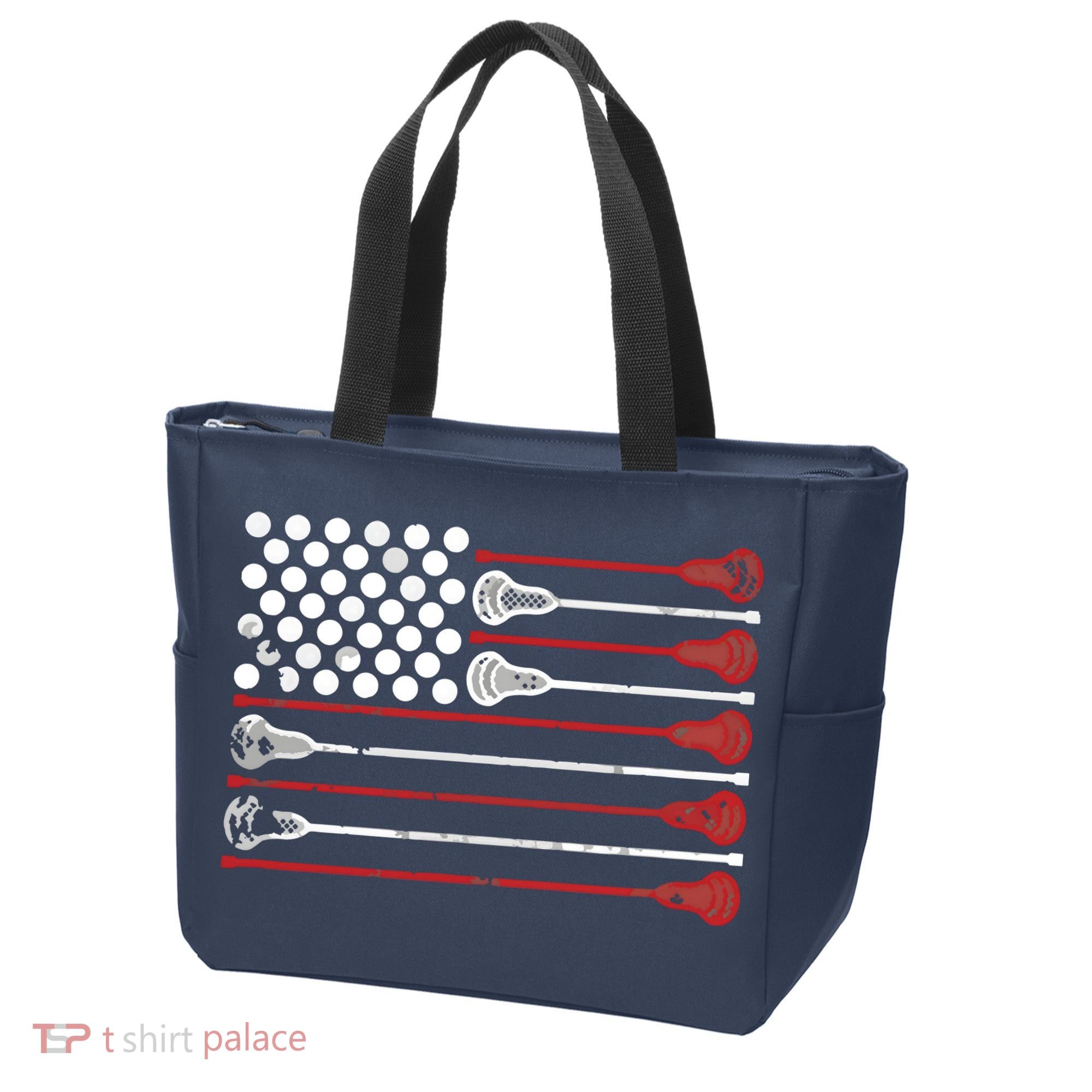 Lacrosse USA Flag Lax Tote Bag