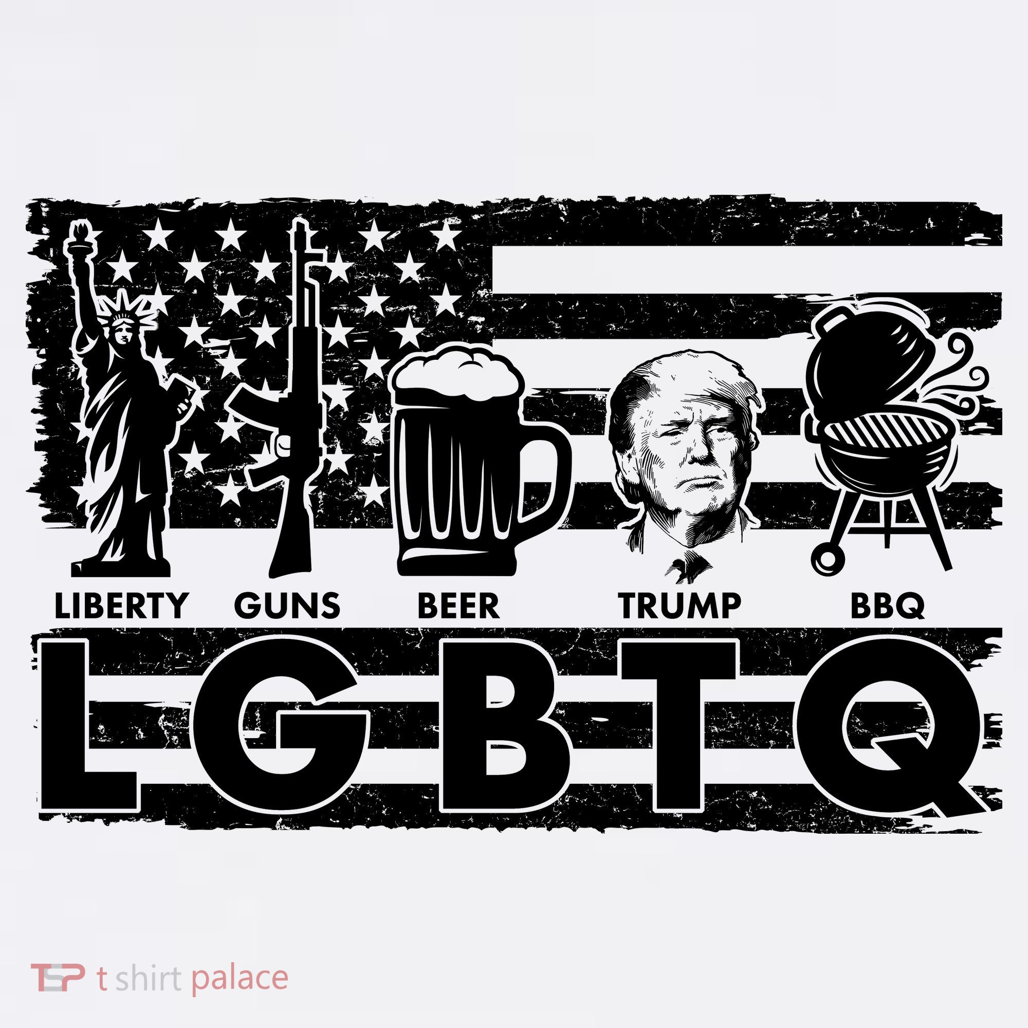 LGBTQ USA Flag Liberty Guns Beer Trump BBQ Women's Tank Top