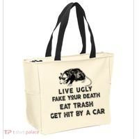 Live Ugly Fake Your Death Eat Trash Get Hit Tote Bag thumb 2