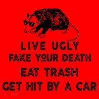 Live Ugly Fake Your Death Eat Trash Get Hit Santa Hat thumb 1