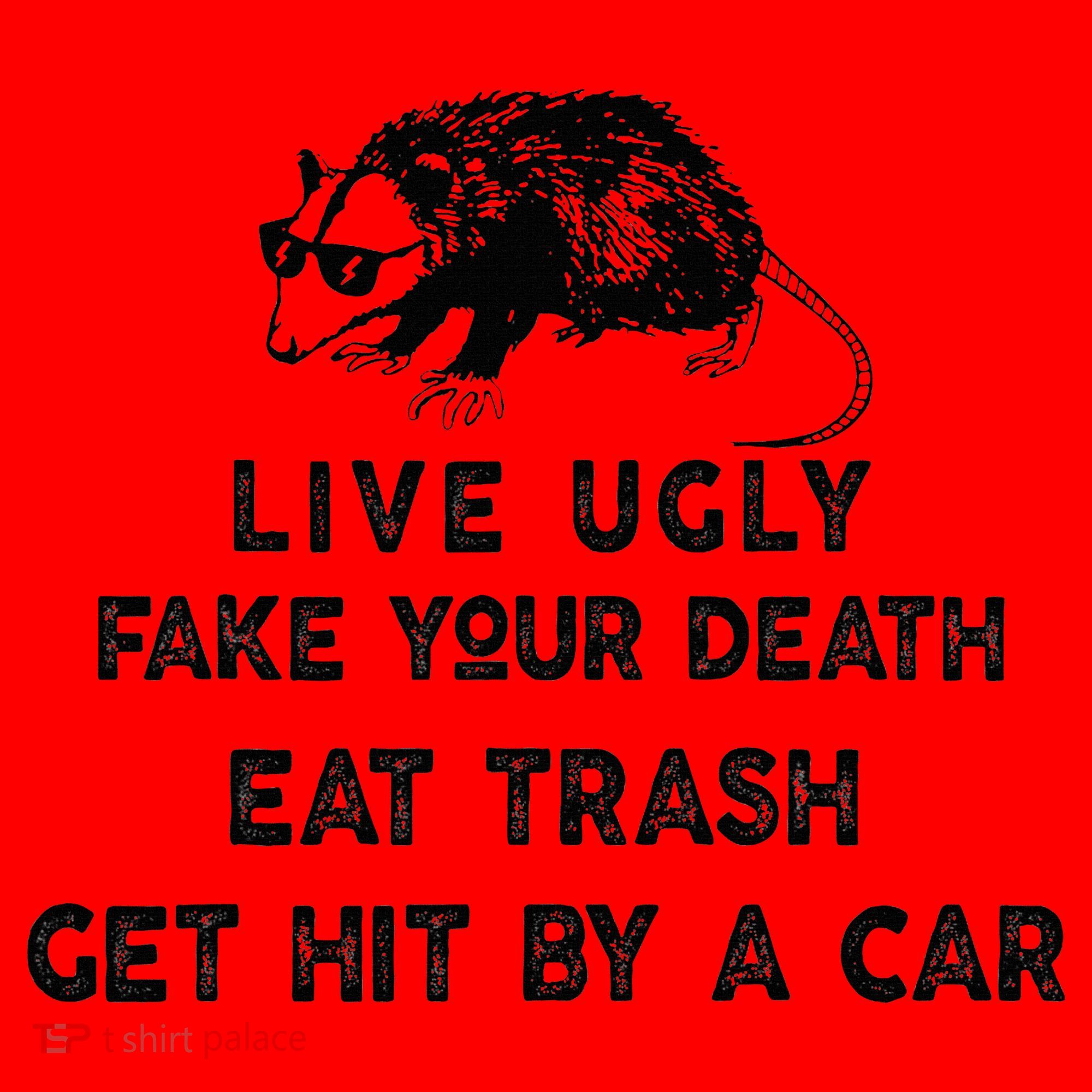 Live Ugly Fake Your Death Eat Trash Get Hit Santa Hat