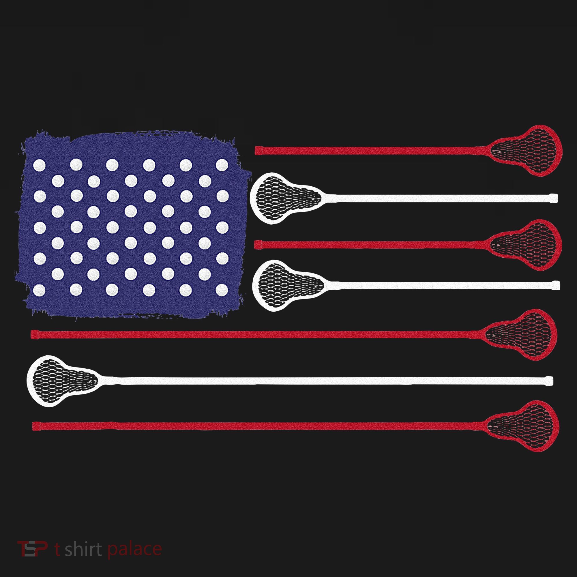 Lacrosse USA Flag Lacrosse Player Men Woman Kids T-Shirt