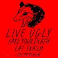 Live Ugly Fake Your Death Eat Trash Get Hit By A Car Opossum Santa Hat thumb 1