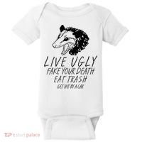 Live Ugly Fake Your Death Eat Trash Get Hit By A Car Opossum Baby Bodysuit thumb 0