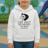Live Ugly Fake Your Death Eat Trash Get Hit By A Car Opossum Kids Hoodie thumb 3