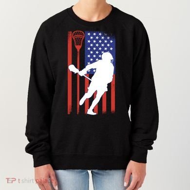 Lacrosse Usa Flag Women's Sweatshirt