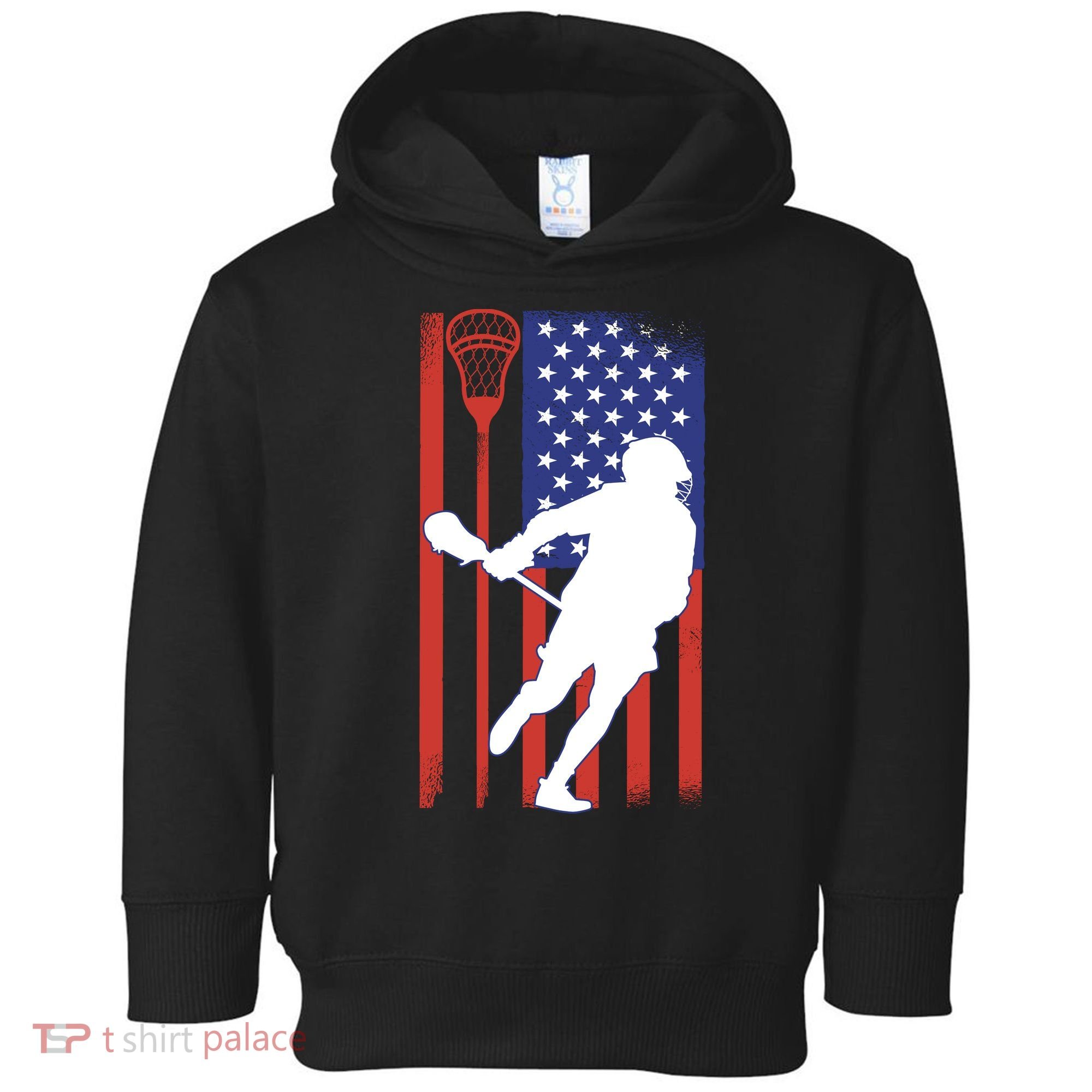 Lacrosse Usa Flag Toddler Hoodie