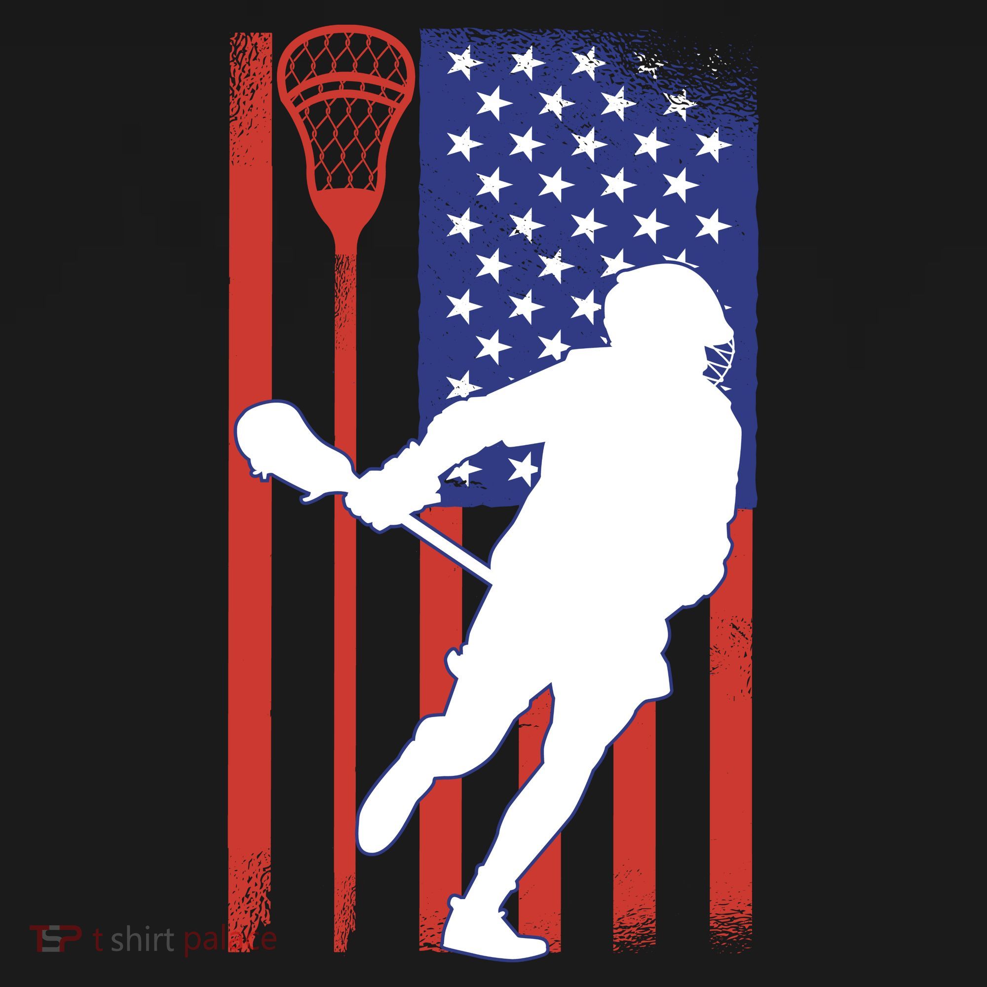 Lacrosse Usa Flag Tote Bag