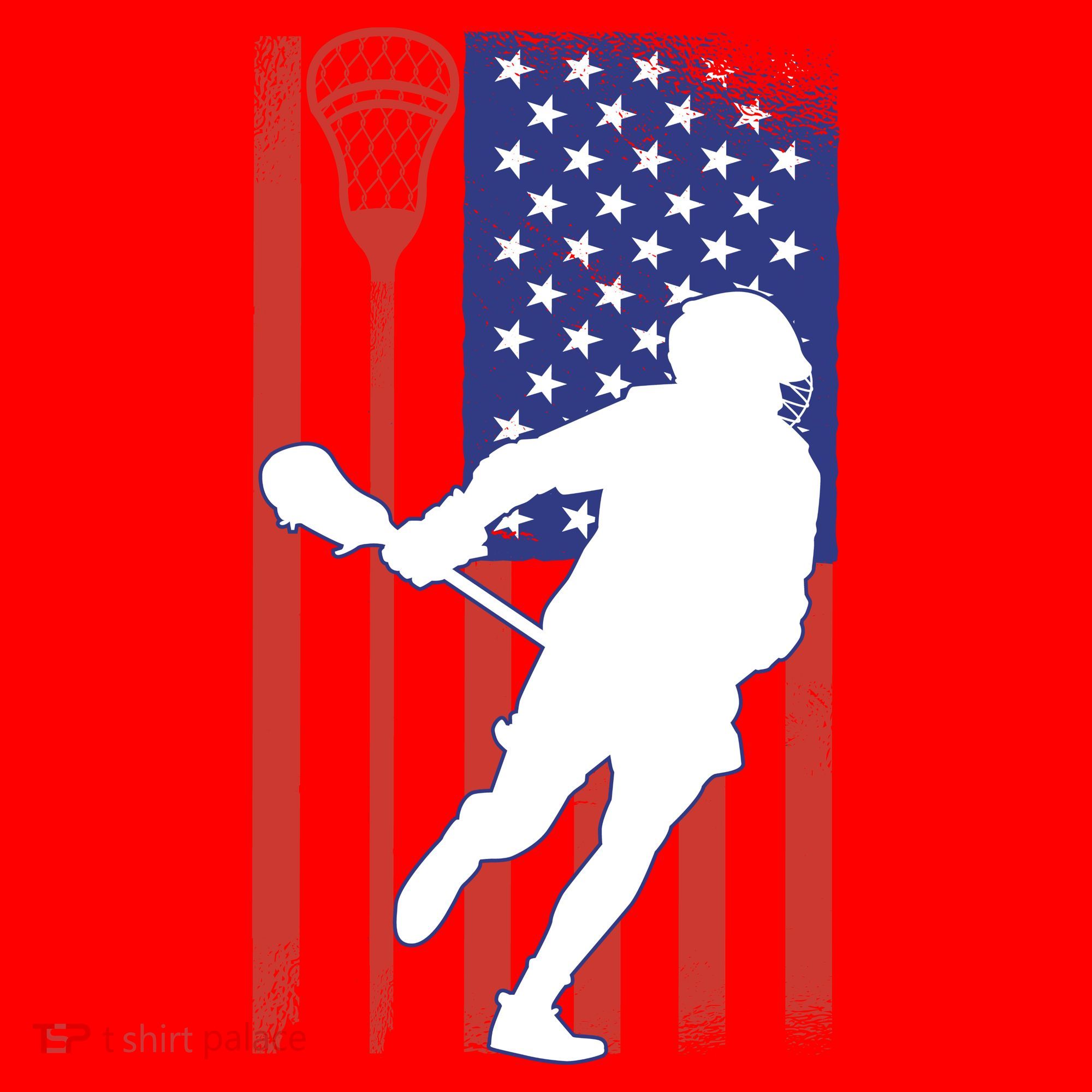 Lacrosse Usa Flag Santa Hat