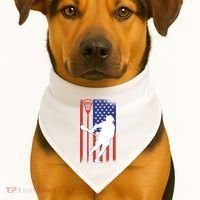 Lacrosse Usa Flag USA-Made Doggie Bandana thumb 1