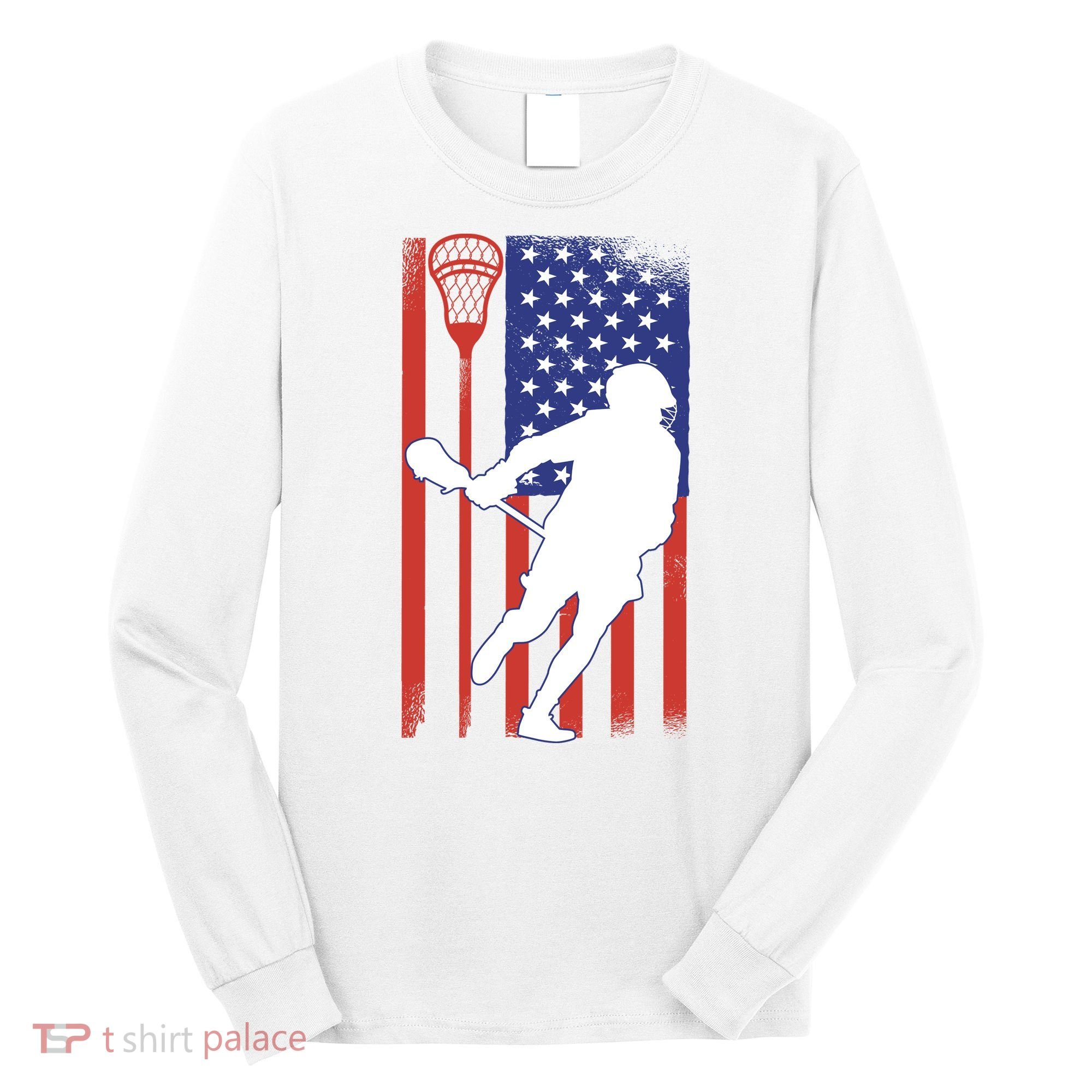 Lacrosse Usa Flag Long Sleeve Shirt