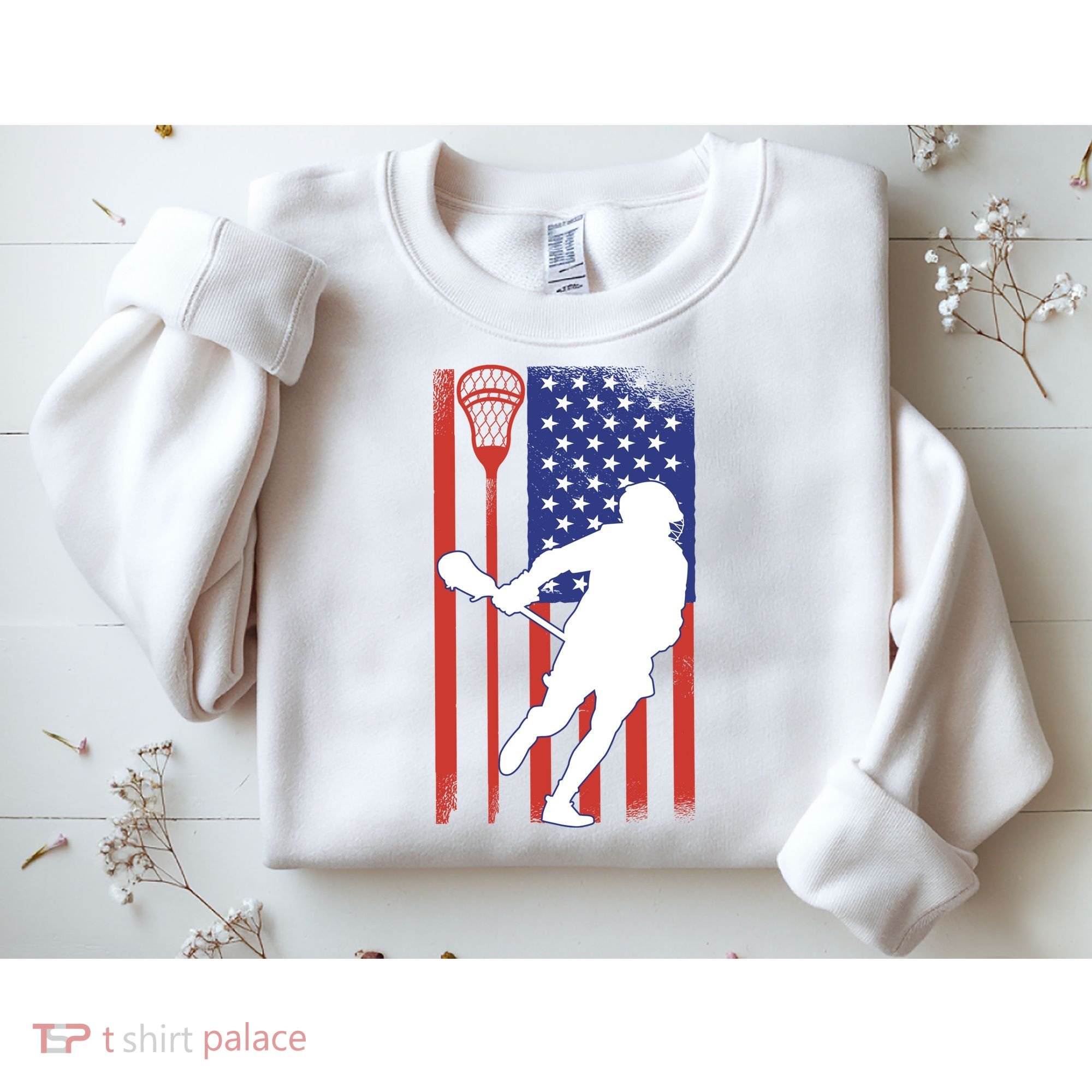 Lacrosse Usa Flag Sweatshirt