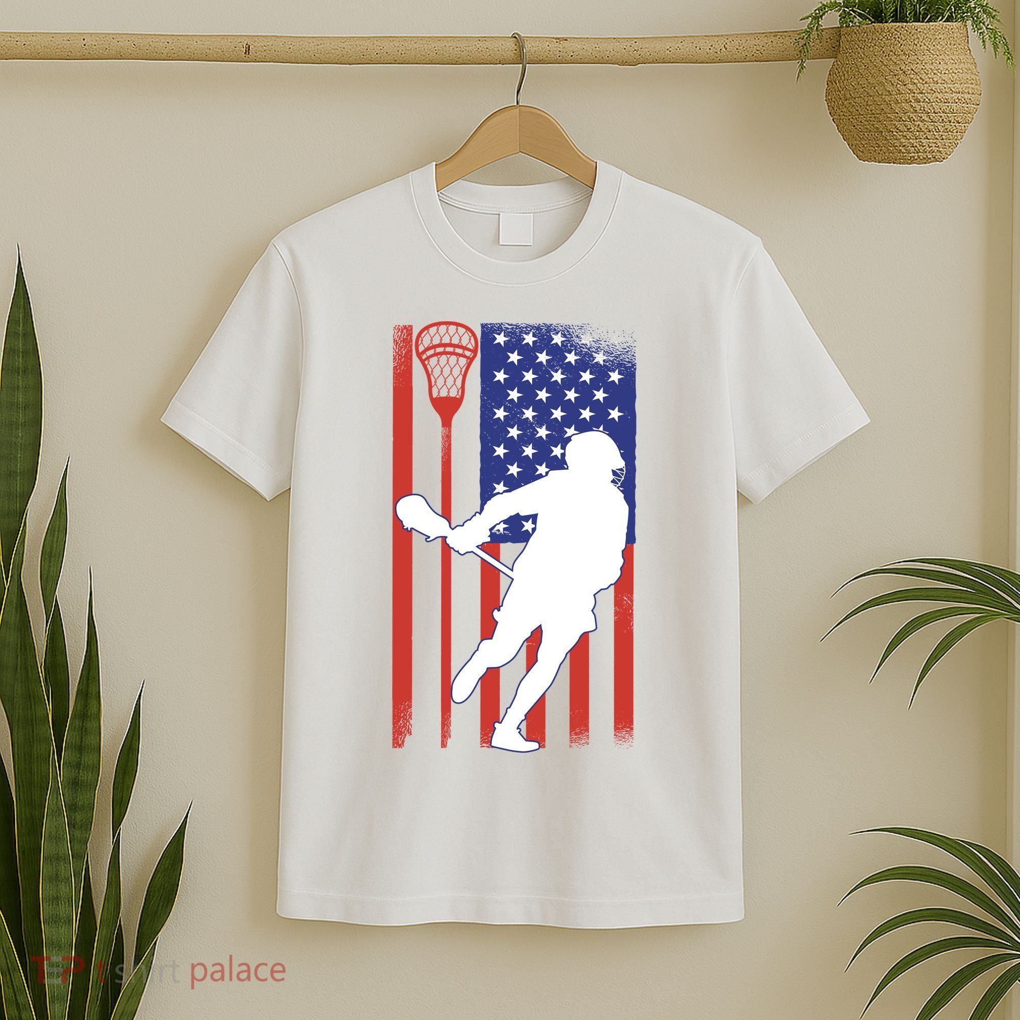 Lacrosse Usa Flag T-Shirt