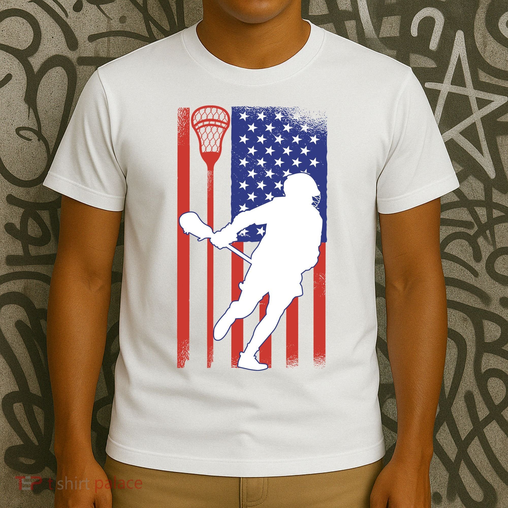 Lacrosse Usa Flag T-Shirt