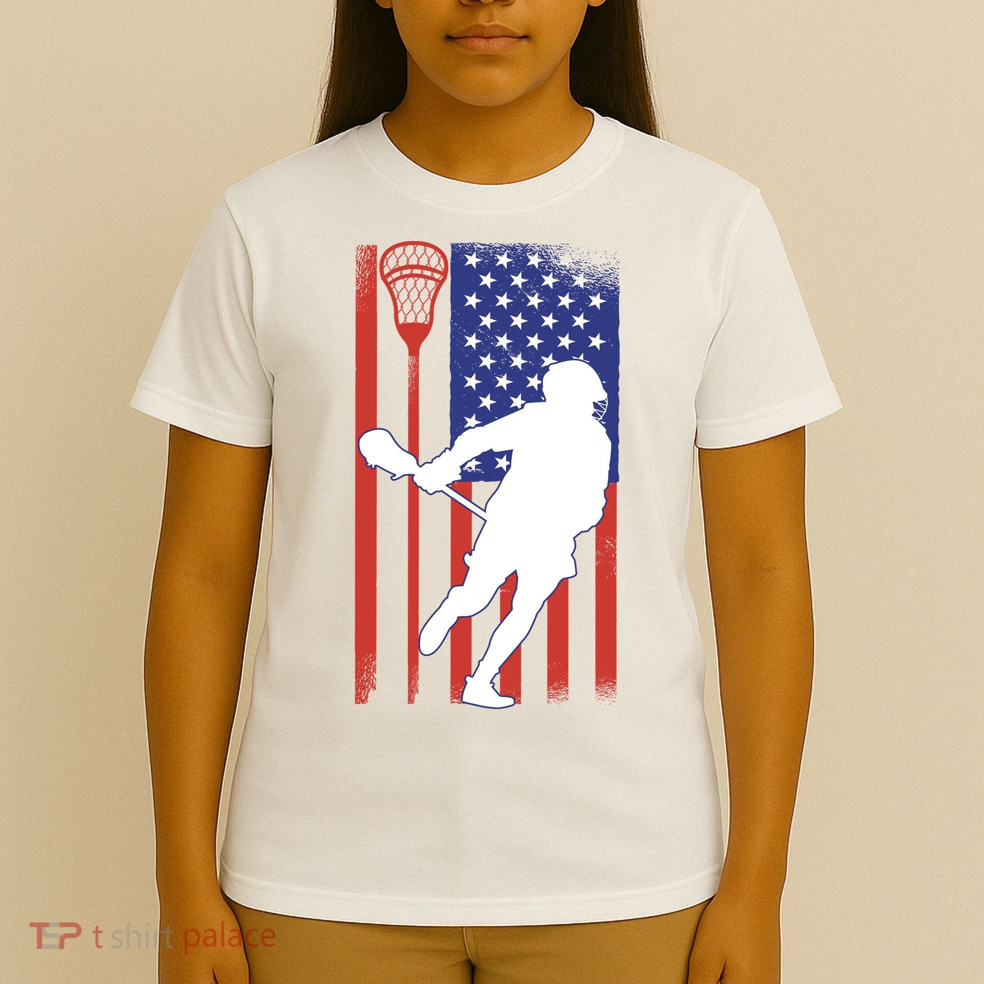 Lacrosse Usa Flag T-Shirt