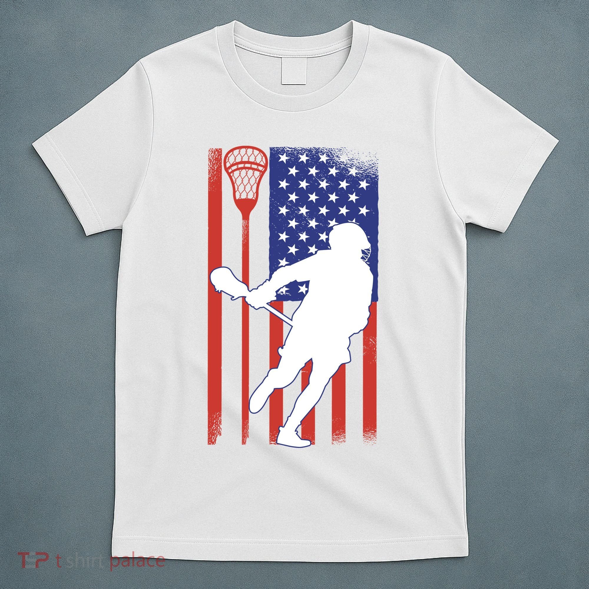 Lacrosse Usa Flag T-Shirt