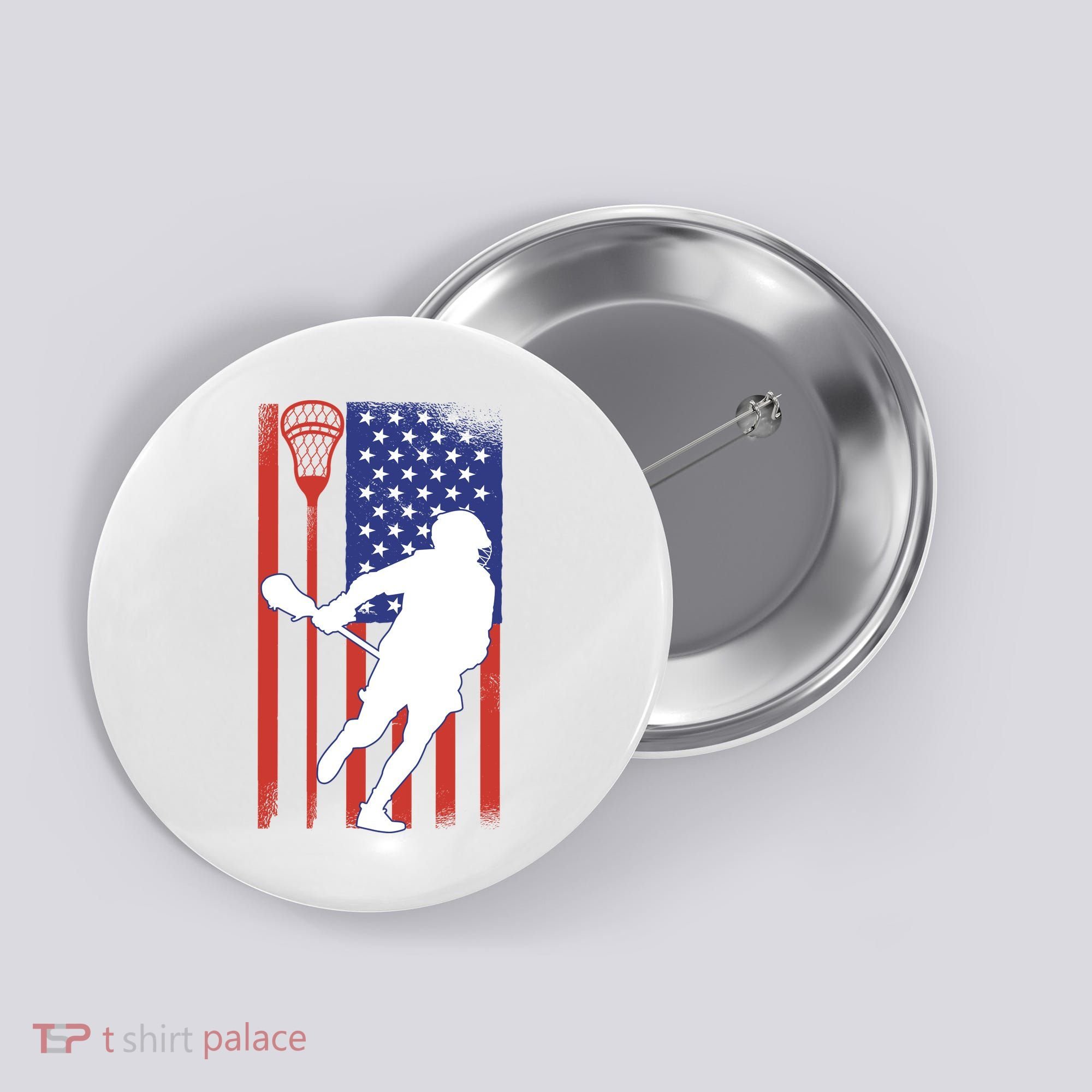 Lacrosse Usa Flag Button