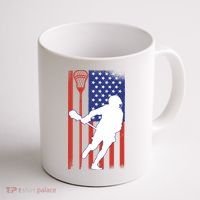 Lacrosse Usa Flag Coffee Mug thumb 1
