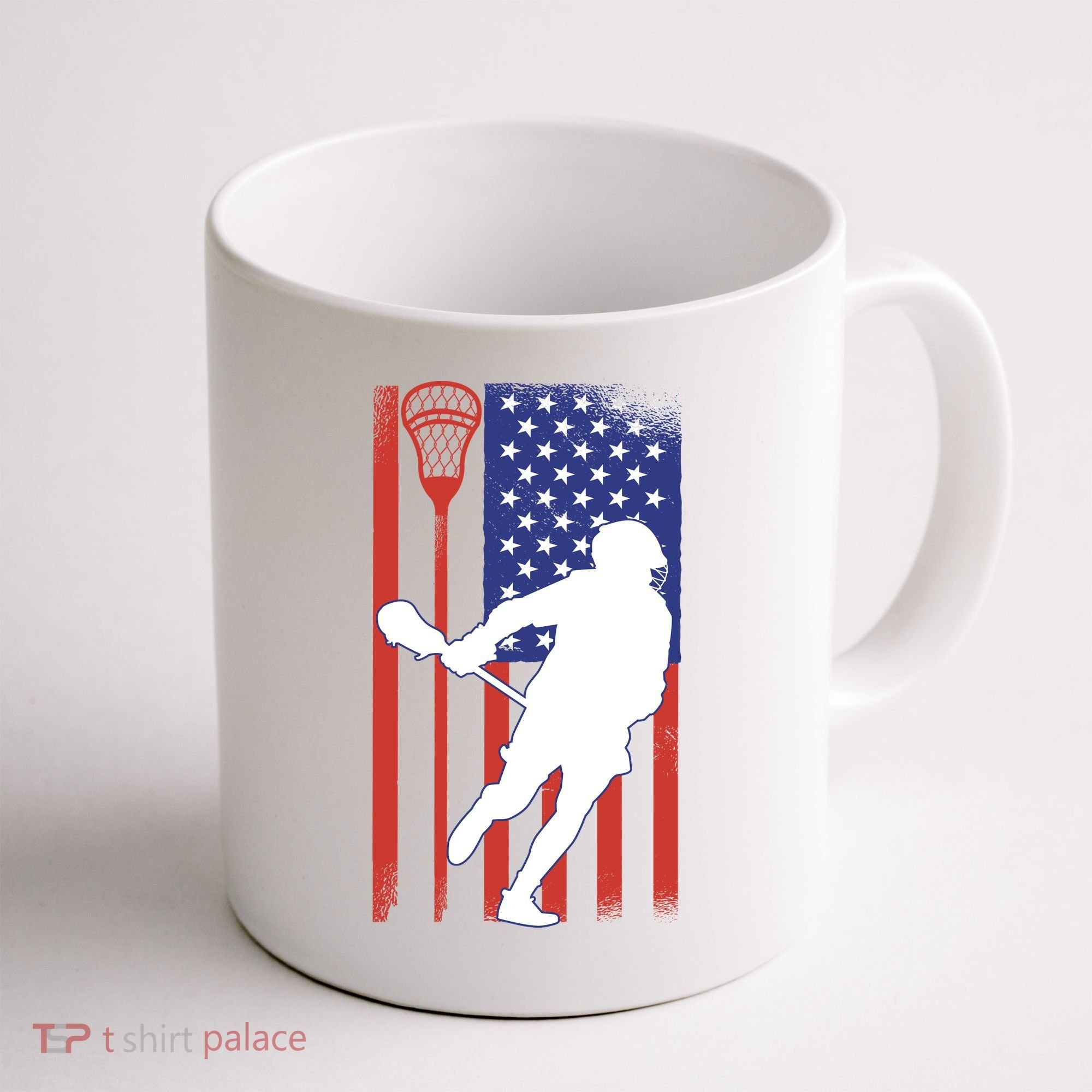 Lacrosse Usa Flag Coffee Mug