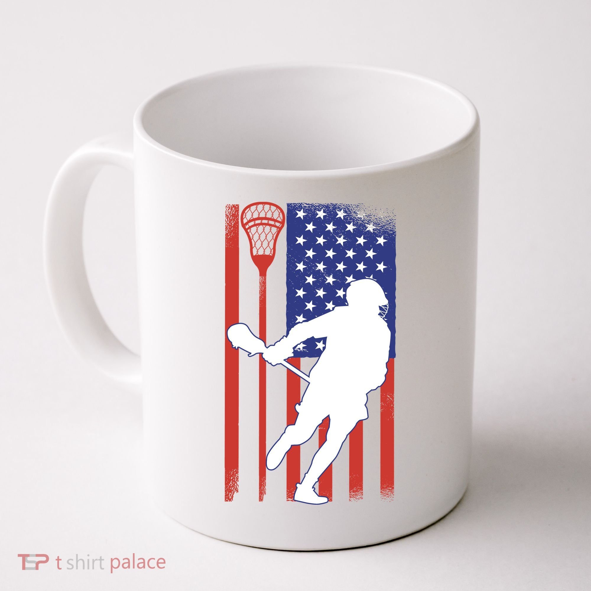 Lacrosse Usa Flag Coffee Mug