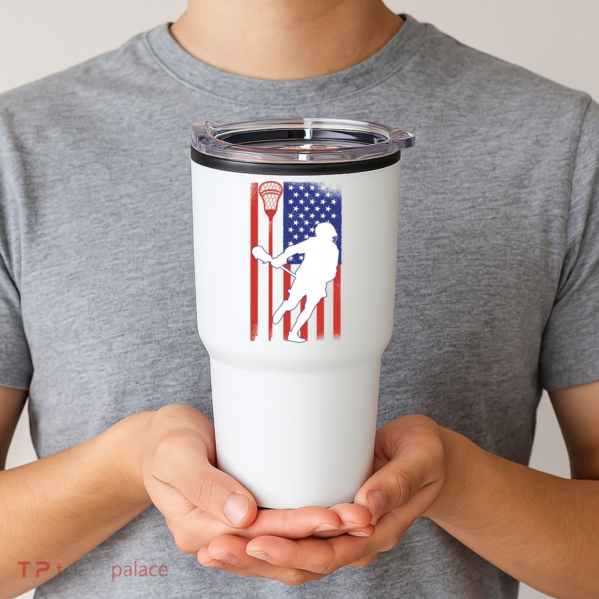 Lacrosse Usa Flag Tumbler