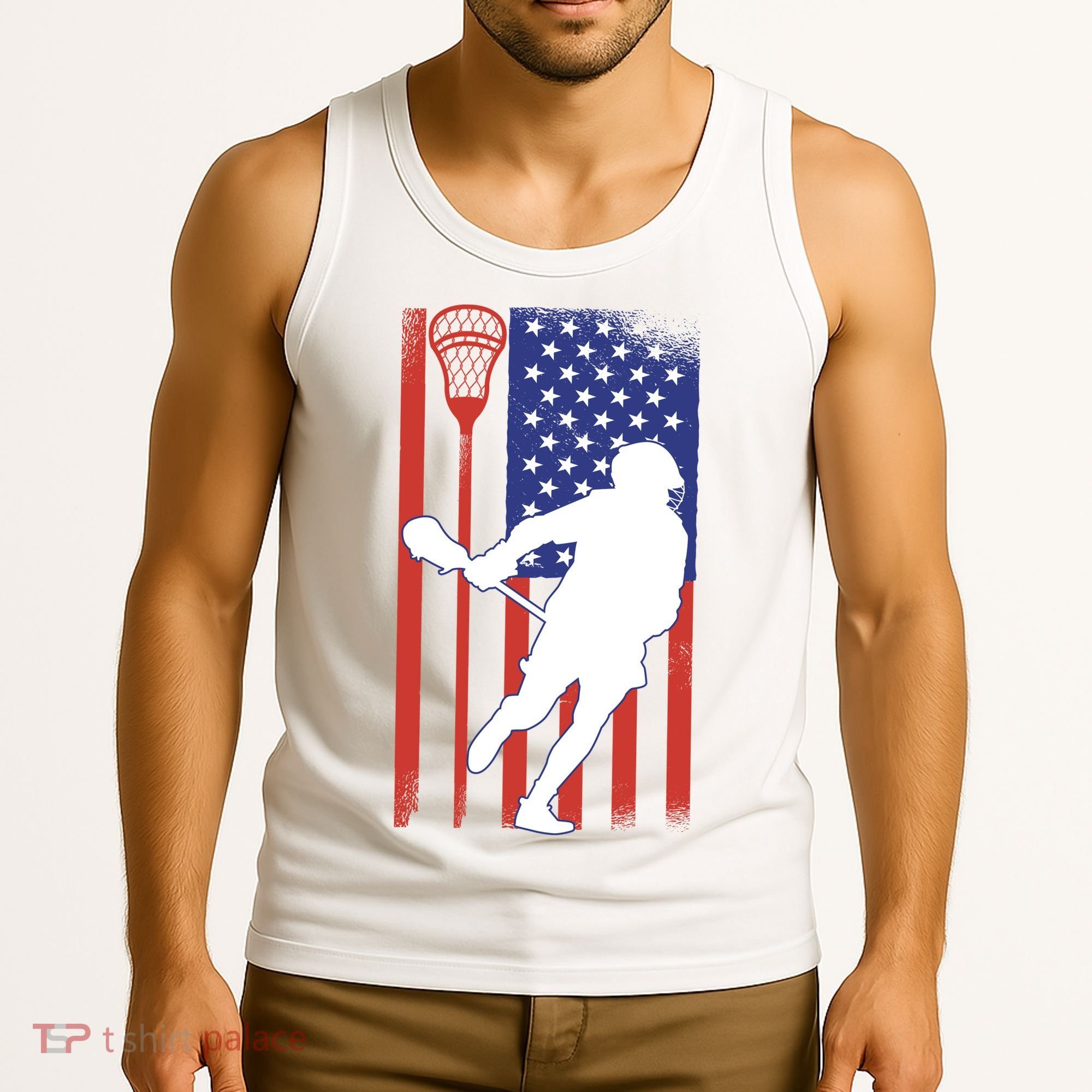 Lacrosse Usa Flag Tank Top