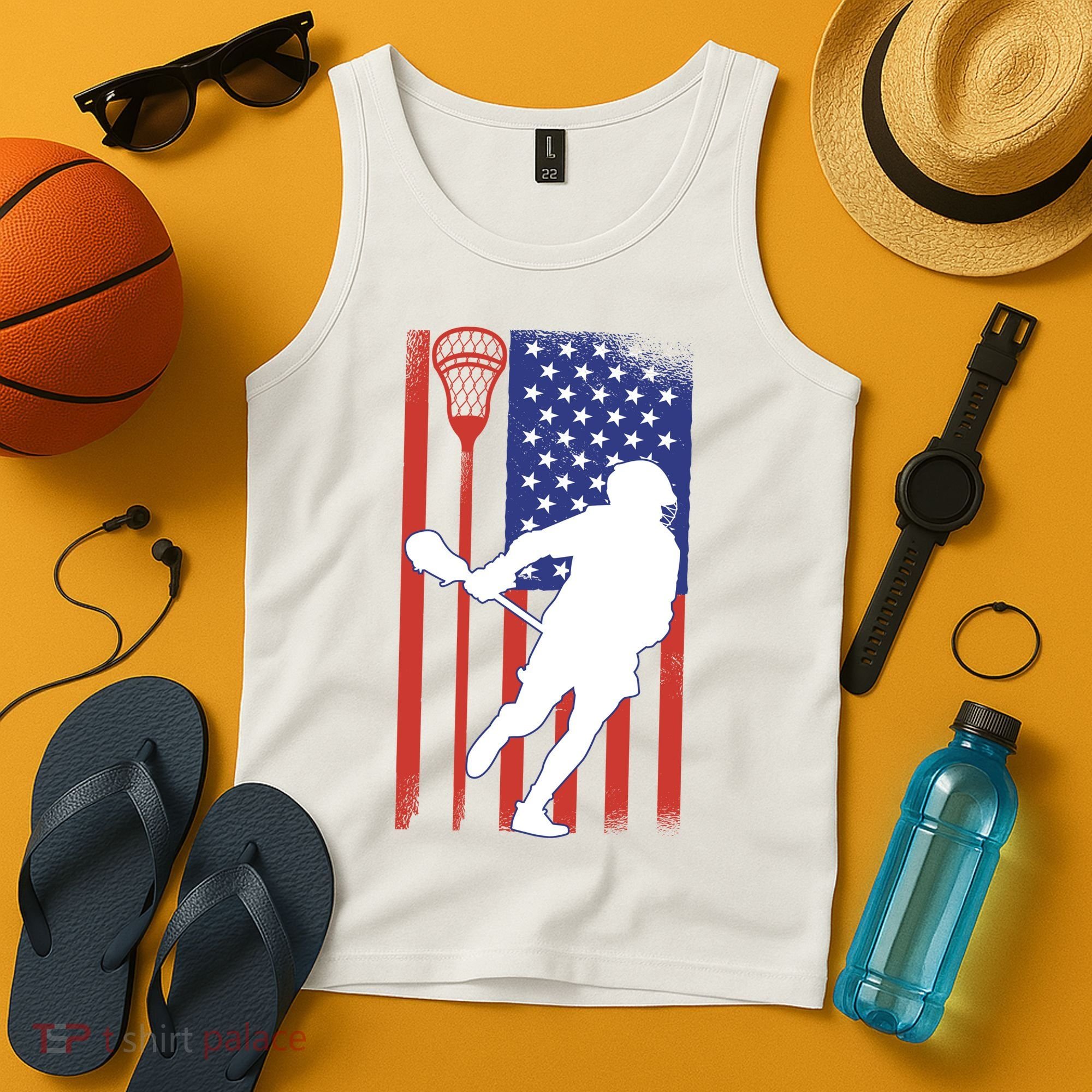 Lacrosse Usa Flag Tank Top