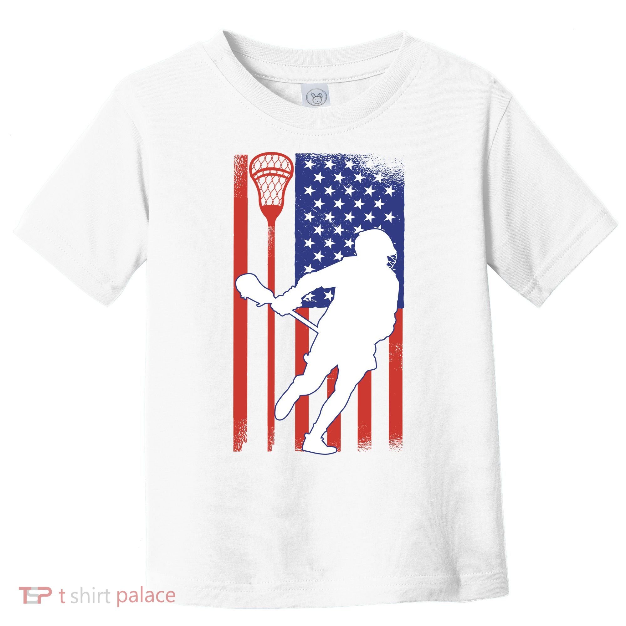 Lacrosse Usa Flag Toddler T-Shirt