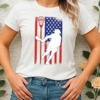 Lacrosse Usa Flag Women's T-Shirt thumb 2