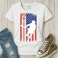 Lacrosse Usa Flag Women's T-Shirt thumb 3