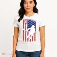 Lacrosse Usa Flag Women's T-Shirt thumb 4